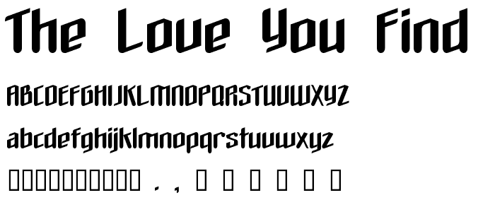 The love you find in hell font